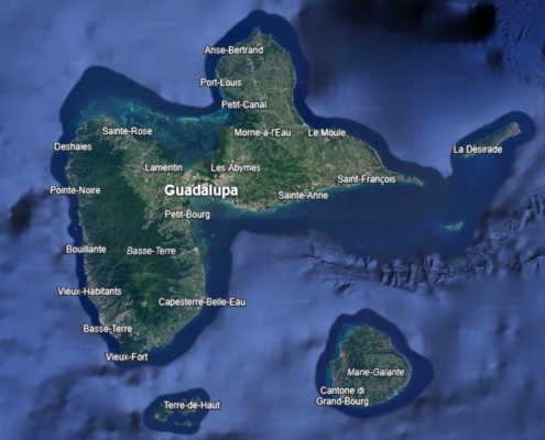 screenshot di google earth di guadalupa